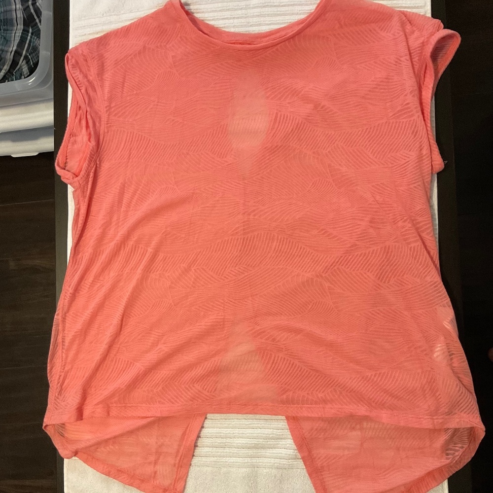 Joe Fresh Bathing suit cover up in coral pink with peephole back